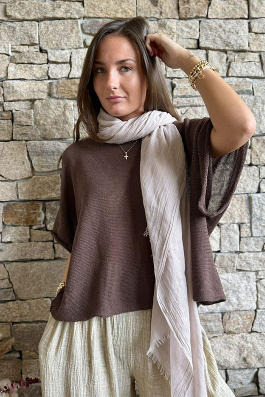 Conrad Box Cotton Knit Chocolate